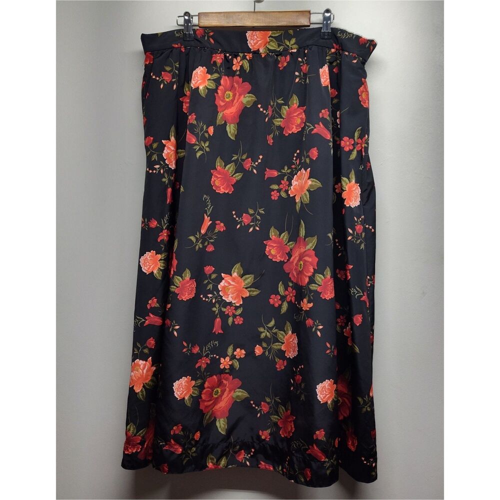 Old Navy The Occasion Maxi Skirt Women 2X Black Floral Retro Dark Romantic Goth